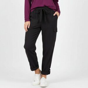 Zaket & Plover Women's Black Casual Tie Waist Pants L NEW